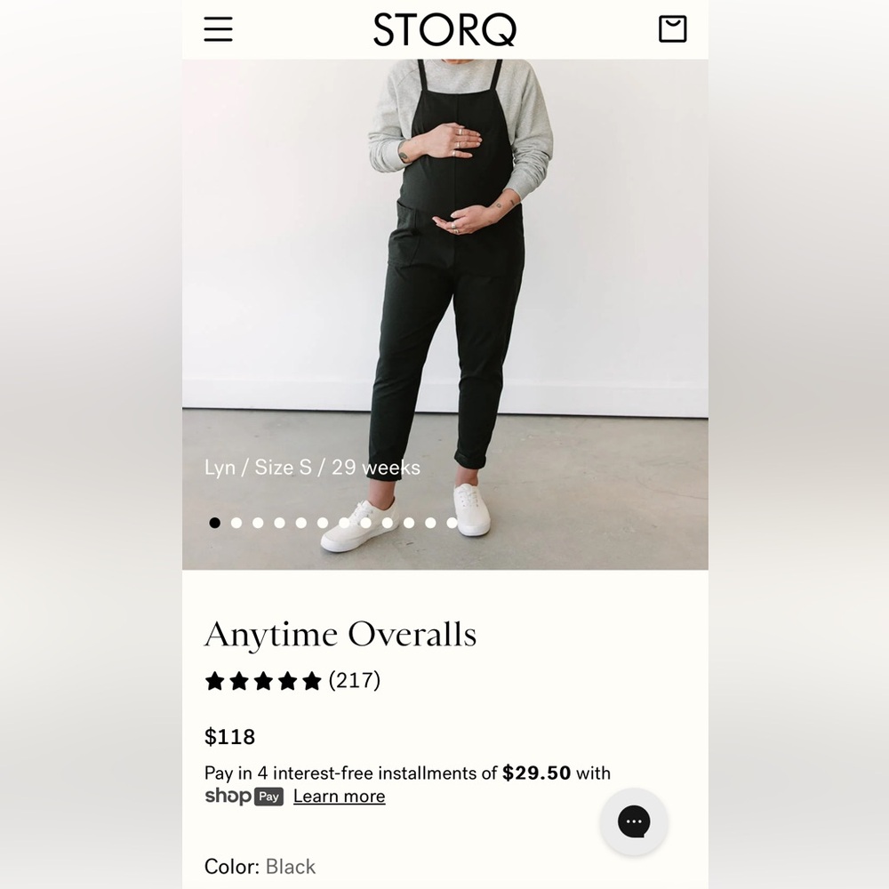 Brand new! Storq black anytime overalls size large
